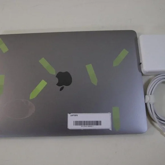 Apple Laptop - Silver with Black and Pink Accents